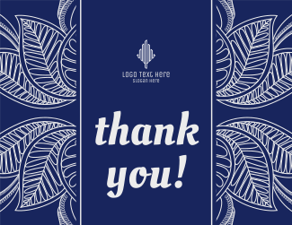 Ornamental Leaves Pattern Thank You Card