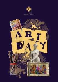 Art Day Collage Flyer Design