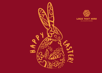 Easter Rabbit Postcard Image Preview