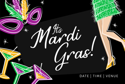Mardi Gras Flapper Pinterest board cover Image Preview