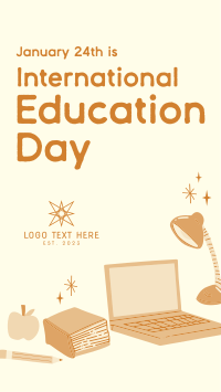 Cute Education Day Facebook Story Design
