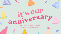 Anniversary Party Hats Facebook Event Cover Design