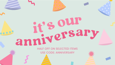 Anniversary Party Hats Facebook event cover Image Preview