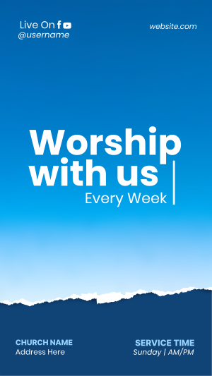 Worship With Us Instagram story Image Preview