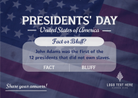 Presidents' Day Quiz  Postcard Image Preview