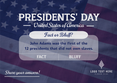 Presidents' Day Quiz  Postcard Image Preview