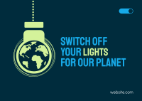 Earth Hour Lights Off Postcard Design