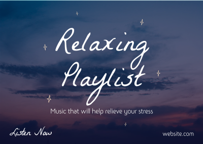 Playlist for Stress Postcard Image Preview