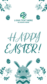Cute Floral Bunny Easter Instagram Story Design