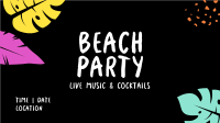 Beach Party Neon Facebook Event Cover Design