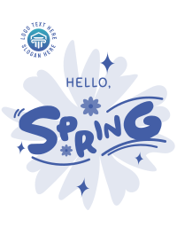 Playful Hello Spring Flyer Design
