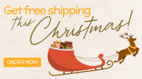 Contemporary Christmas Free Shipping Facebook event cover Image Preview