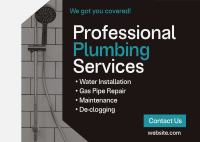 Professional Plumbing Service Postcard Design