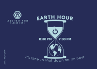 Earth Hour Glass Postcard Image Preview