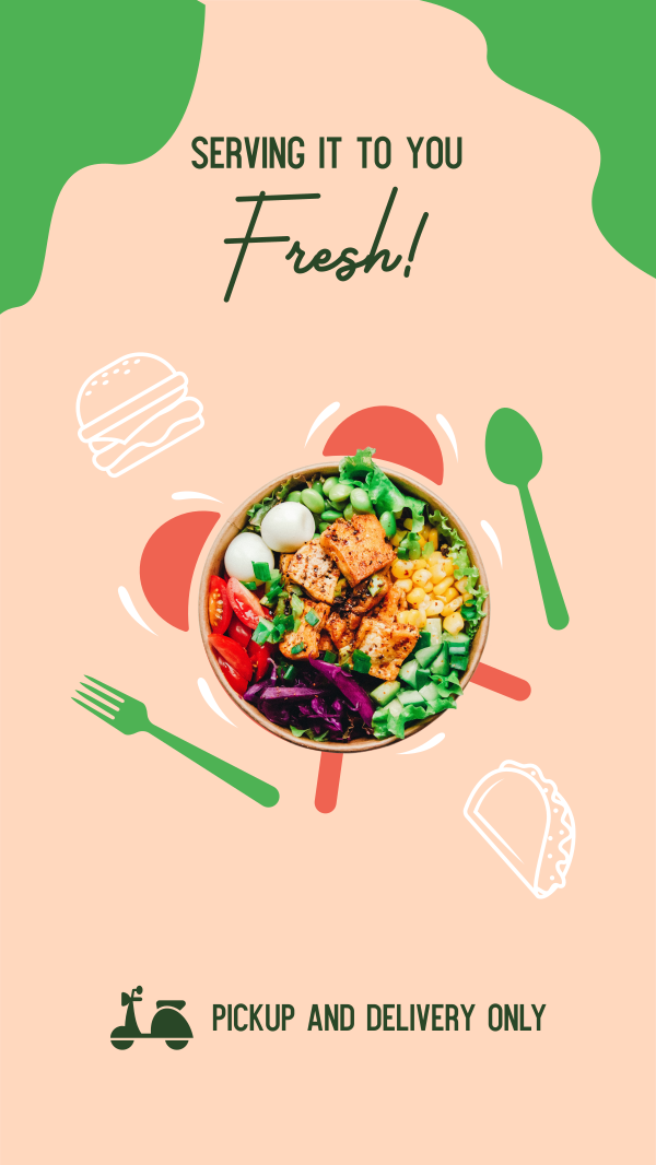 Fresh Vegan Bowl Facebook Story Design