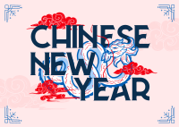 Oriental Chinese New Year Postcard Design