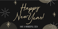 Wonderful New Year Welcome Twitter Post Design