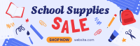 School Supplies Sale Twitter Header Preview