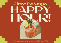 Cinco De Mayo Happy Hour Postcard Image Preview