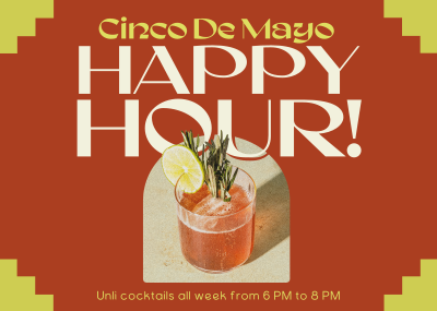 Cinco De Mayo Happy Hour Postcard Image Preview