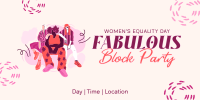 We Are Women Block Party Twitter Post Design