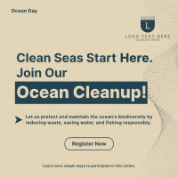 Ocean Day Clean Up Minimalist Instagram post Image Preview
