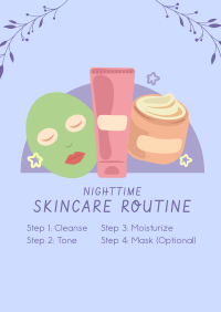 Nighttime Skincare Routine Poster Design