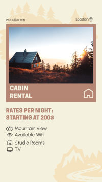 Cabin Rental Features Facebook story Image Preview
