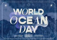 Y2K Ocean Day Postcard Image Preview