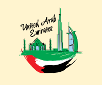 UAE City Scribbles Facebook Post Design