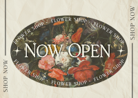 Flower Shop Open Now Postcard Image Preview