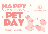 Happy Pet Day Postcard Design