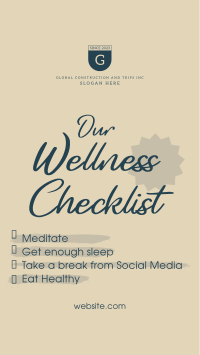 Wellness Checklist Facebook story Image Preview