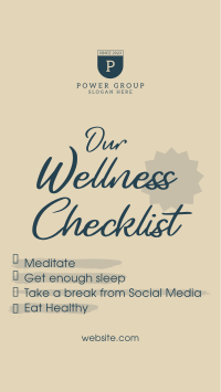 Wellness Checklist Facebook Story Design