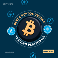 Cryptocurrency Trading Platforms Instagram Post Design
