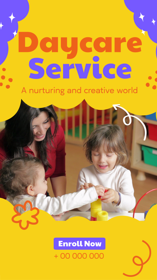 Cloudy Daycare Service Instagram Story Design Image Preview