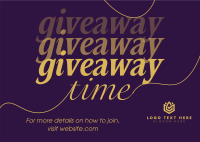 Elegant Giveaway Postcard Design