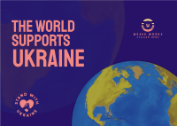 The World Supports Ukraine Postcard Image Preview