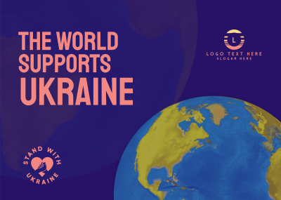 The World Supports Ukraine Postcard Image Preview