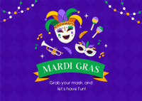 Mardi Gras Celebration Postcard Design