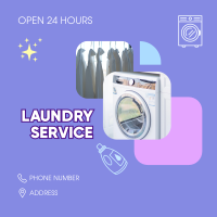 24 Hours Laundry Service Instagram Post Design