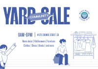 Community Yard Sale Postcard Image Preview