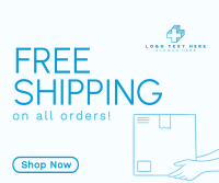 Minimalist Free Shipping Deals Facebook Post Design