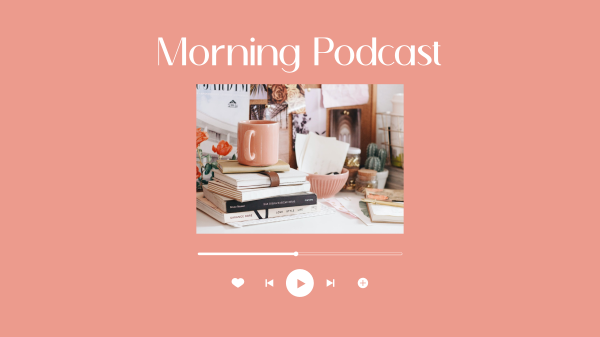 Morning Podcast Zoom Background Design