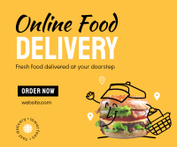 Fresh Burger Delivery Facebook Post Design