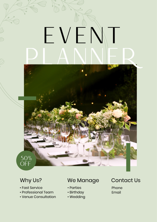 Organic Wedding Poster Design Image Preview