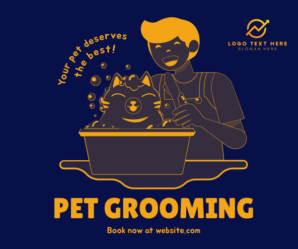 Grooming Cat Facebook Post Design Image Preview