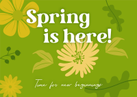 Spring New Beginnings Postcard Design