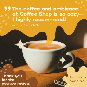 Quirky Coffee Shop Testimonial Instagram post Image Preview