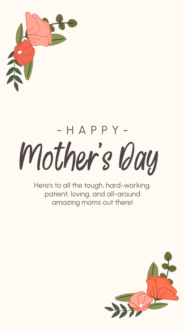 Mother's Day Ornamental Flowers Instagram Story Design Image Preview